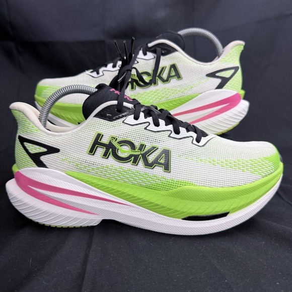 Hoka One One Shoes - Hoka Mach X 3 Womens Size 10 B Running Shoes White Neon Lemon 1168721 WNL